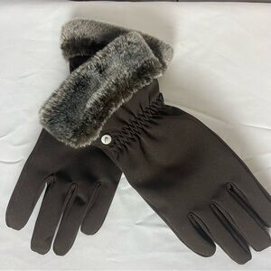 HEAD Brown with Faux Fur winter gloves